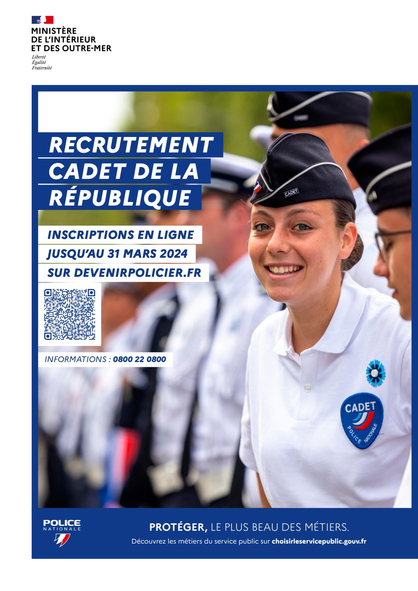 Lire la suite à propos de l’article La police nationale recrute des cadets de la République